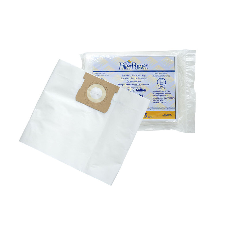 Sac filtrant de rechange standard, H 1 po x L 10 po x P 12 po