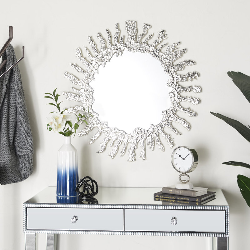 Aluminium Circle Wall Mirror, Silver