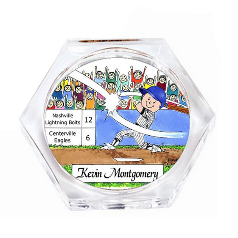 Joueur de baseball personnalisé - ensemble de verres à sous-verres mâles (4 sous-verres), Oui
