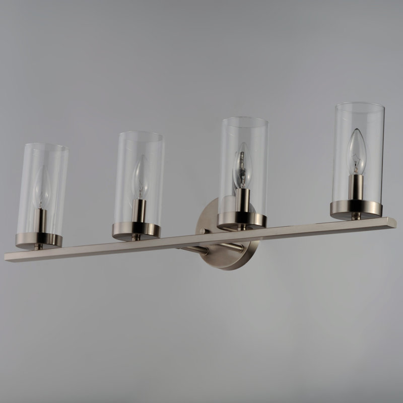 4 - Light Dimmable Vanity Light, Satin Nickel