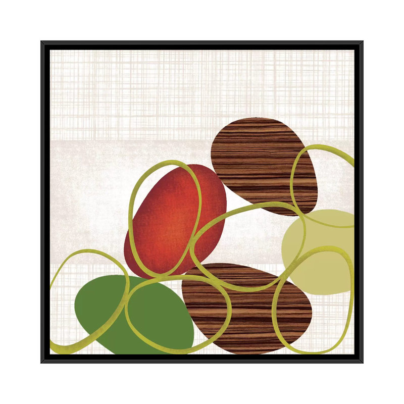 « pebbles » n pi loops i», reproduction d’impression sur toile tendue, H 18 po x l 18 po x P 1,5 po, Toile avec cadre noir