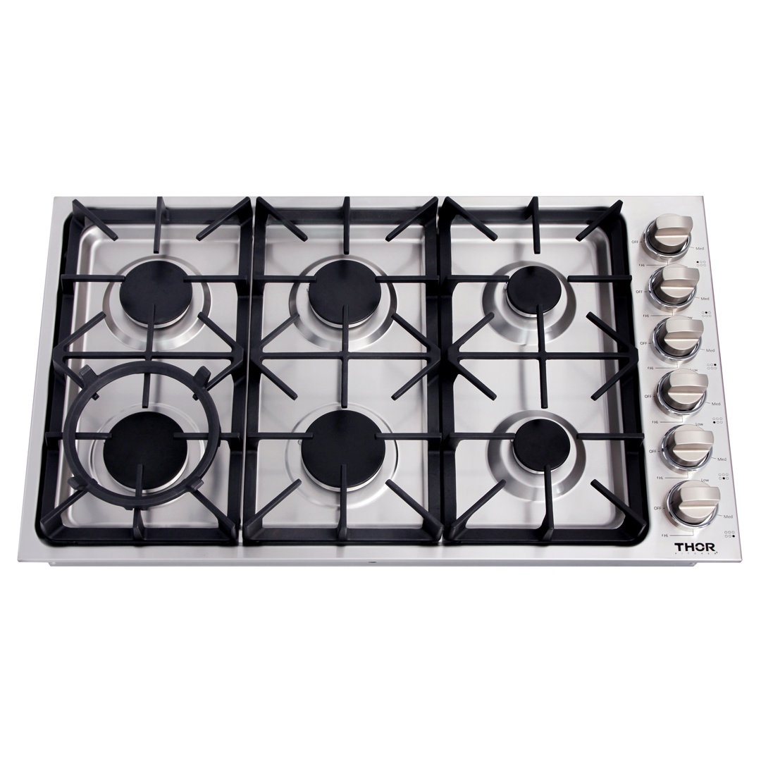 Thor Kitchen 36" Stainless Steel Natural Gas 6 Burner Cooktop Thor Kitchen