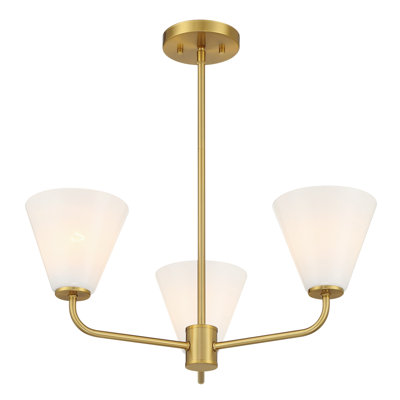 Hashimoto 3-Light Chandelier in Brass