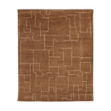 Milano Hand Knotted Wool Abstract Area Rug in Milano Saddle