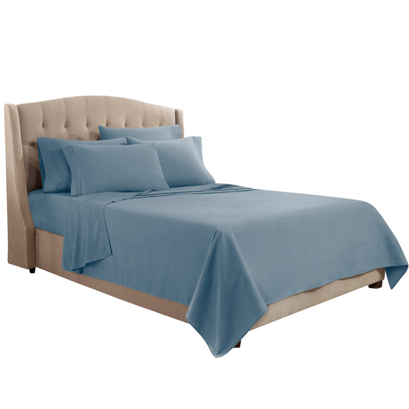Microfiber Sheet Set, Blue Heaven, King Sheet Set + 1 Fitted Sheet + 4 Pillowcases