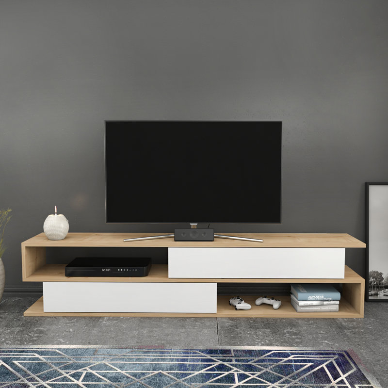 Margrete TV Stand for TVs up to 70", Oak/White