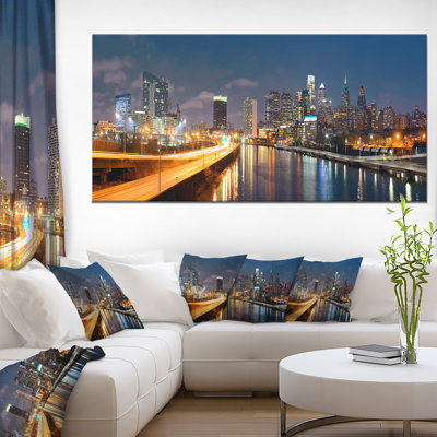 Cityscape Philadelphia Skyline At Night - Print