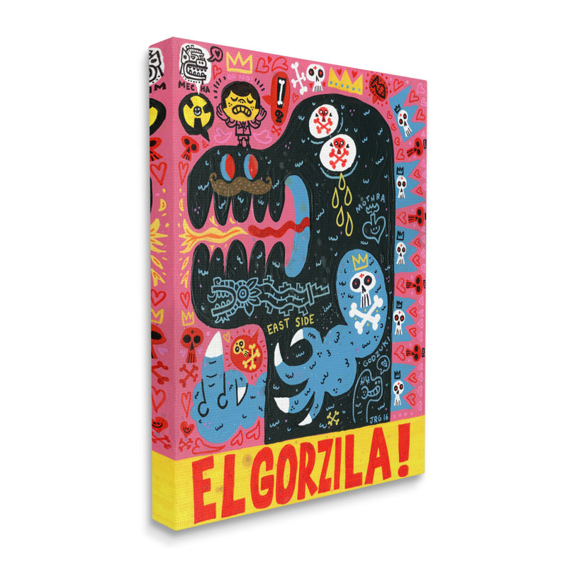 El Gorzila, L 16 po x H 20 po, Toile tendue