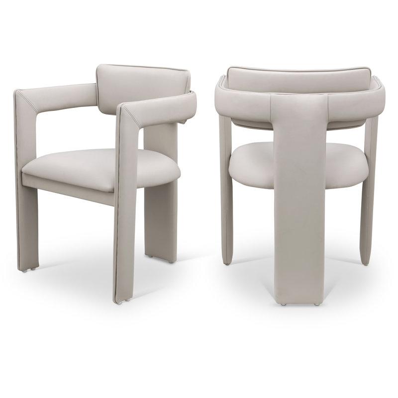 Exilda Vegan Leather Dining Chair, Taupe Vegan Leather