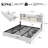 47.2" Bookcase Upholstered Queen Size Bed Frame with 4 Storage Drawers,White-1141740871-1141740870