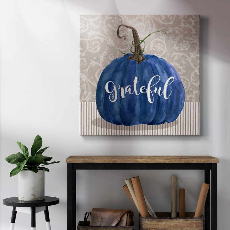 «Grateful Pumpkin» - Toile tendue avec châssis de qualité supérieure - prête à être accrochée