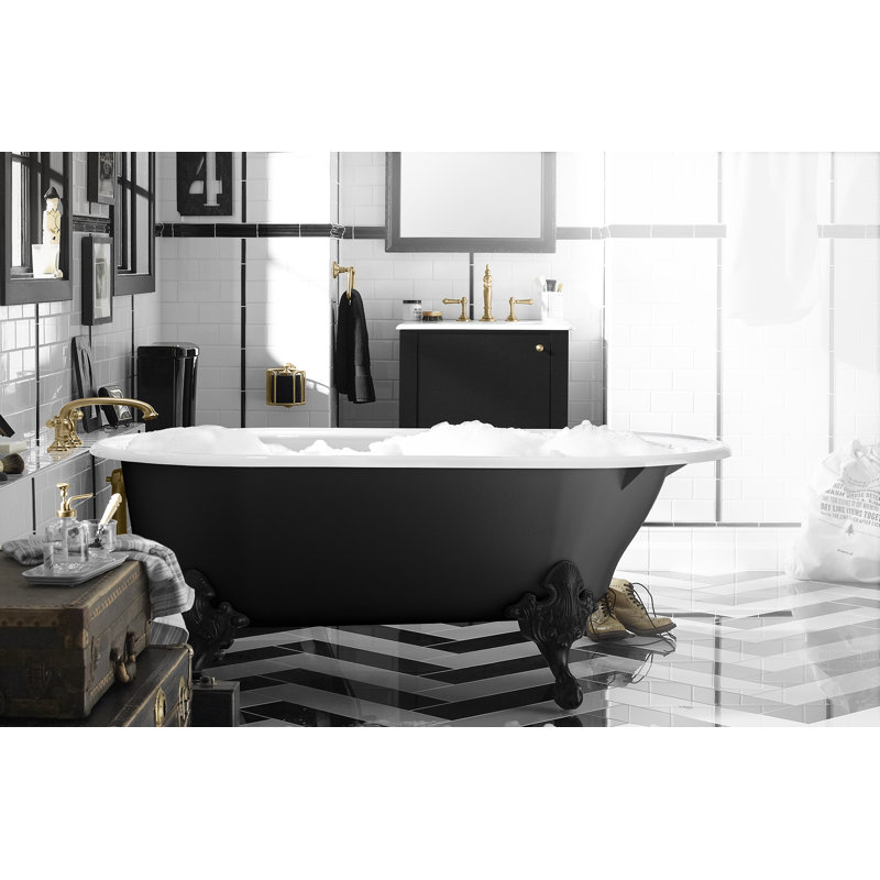 Clearflo Leg Tub Drain with Overflow, Vibrant Brushed Moderne Brass
