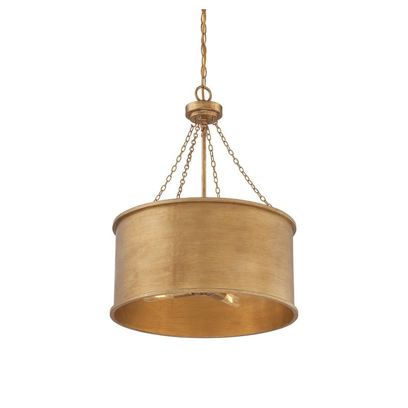 Soho 6-Light Chandelier, Patine dorée, Quatre lumières, H 26,5 po x l 19 po x P 19 po