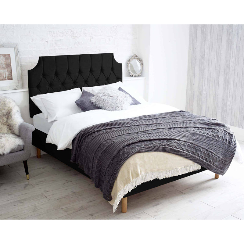 Aimee-Jo Upholstered Headboard, Double (4'6), Ebony