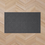 Austell Machine Woven Synthetic Area Rug in Dark Gray