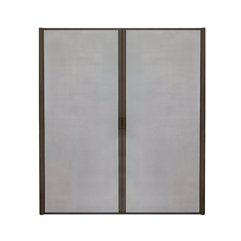 Écran rétractable pour porte double, H 96 po x l 76 po, Brun