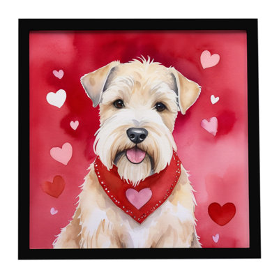 Wheaten Terrier My Valentine, reproduction d'art encadrée