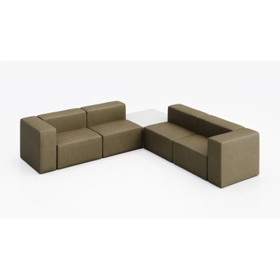 Canapé d'angle pour 4 personnes avec table d'appoint - Vinyle