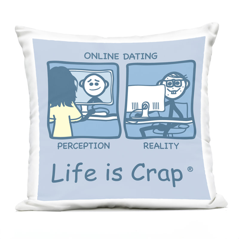 Coussin d'extérieur imprimé Stupell Industries Perception and Reality Dating Design by LIC