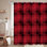 Plaid Lumberjack Buffalo Check White Shower Curtain with 12 Hooks