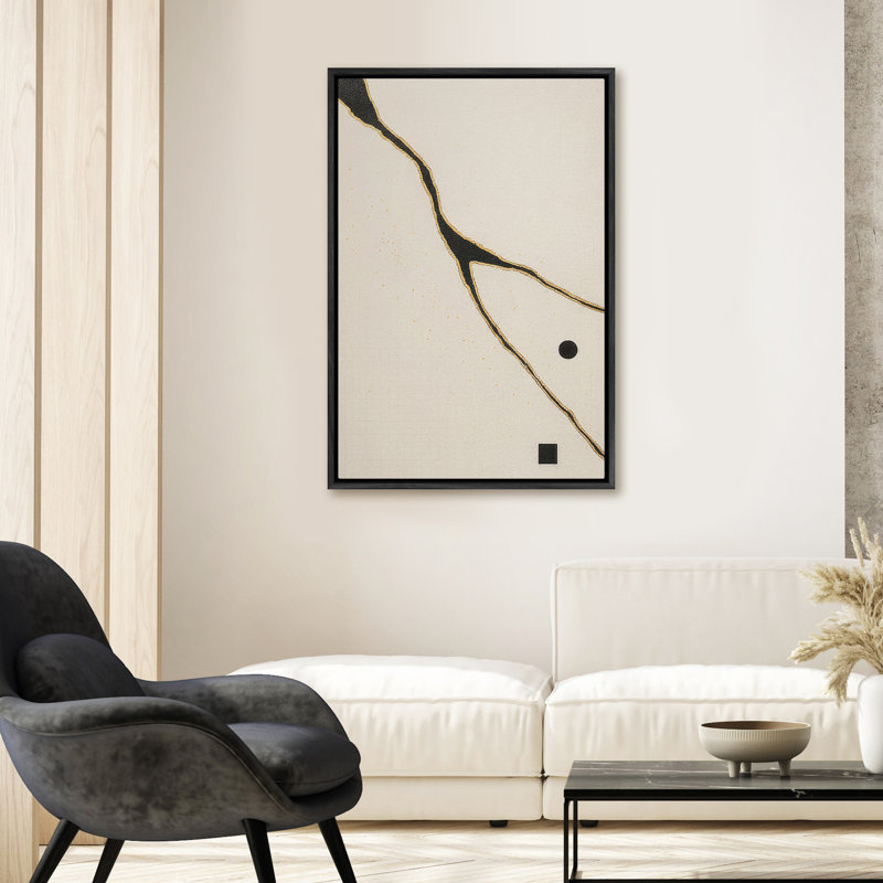 Art mural encadré abstrait rétro antique classique pour chambre à coucher, H 24 po x l 16 po, Noir, noir, noir, noir