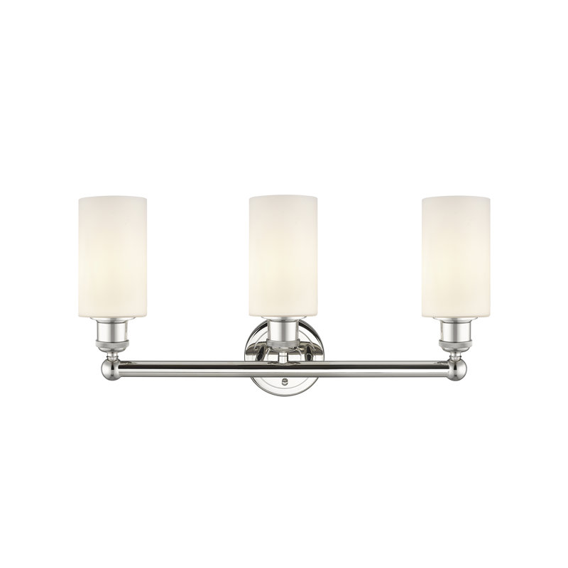 Caldello 3 - Light Dimmable Vanity Light, Matte White, Polished Nickel