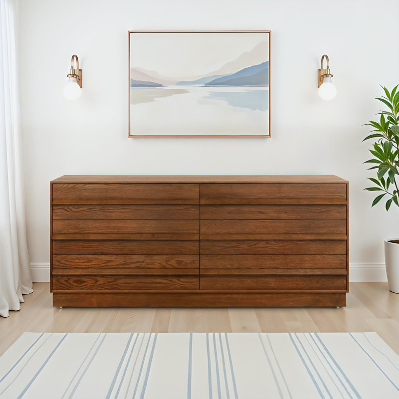 Sauger 68'' W 6 - Drawer Dresser, Medium Oak