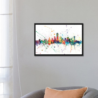 Série d’horizons en arc-ciel : dallas, texas, usa, reproduction d’art sur toile tendue