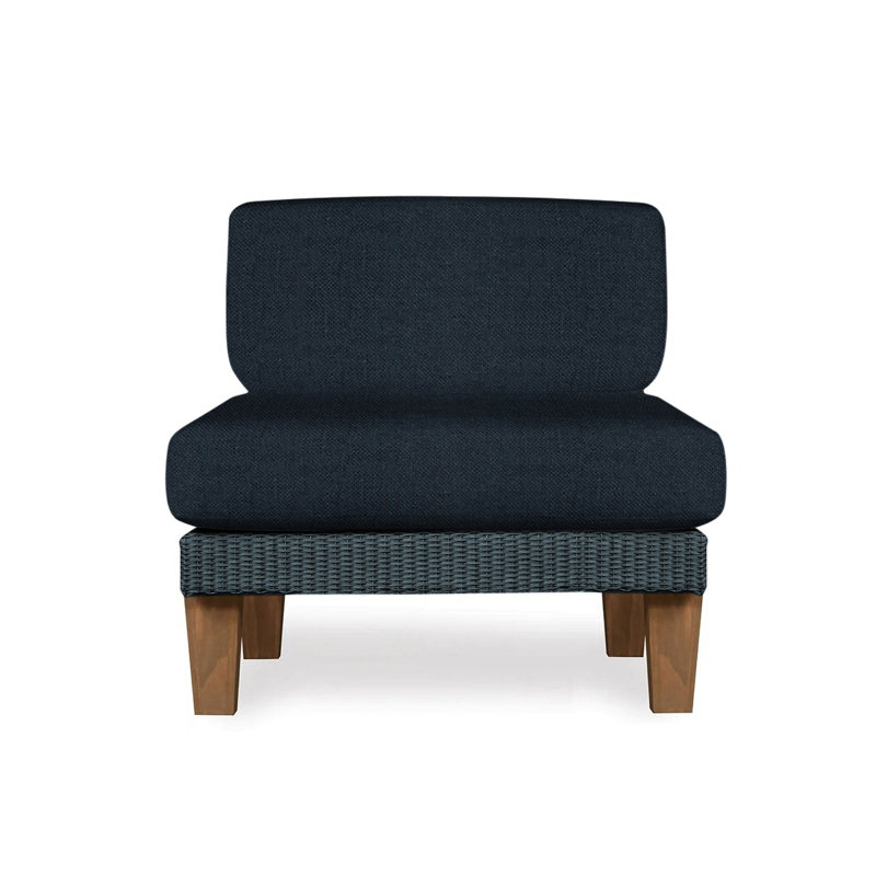 Catalina Outdoor Teak Lounge Chair, Fife Aruba, Pewter