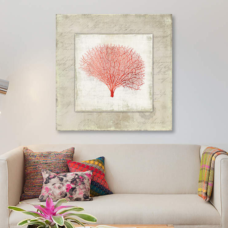 « corail ii », impression sur toile, H 26 po x l 26 po x P 1,5 po
