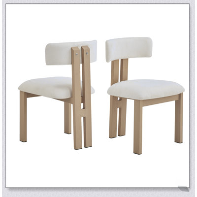 Chaises de salle à manger rembourrées confortables avec accoudoirs robustes en métal, ensemble de deux pour les espaces de salle à manger modernes
