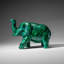 Genuine Polished Malachite Elephant Carving (4.3 lbs)-1469168405