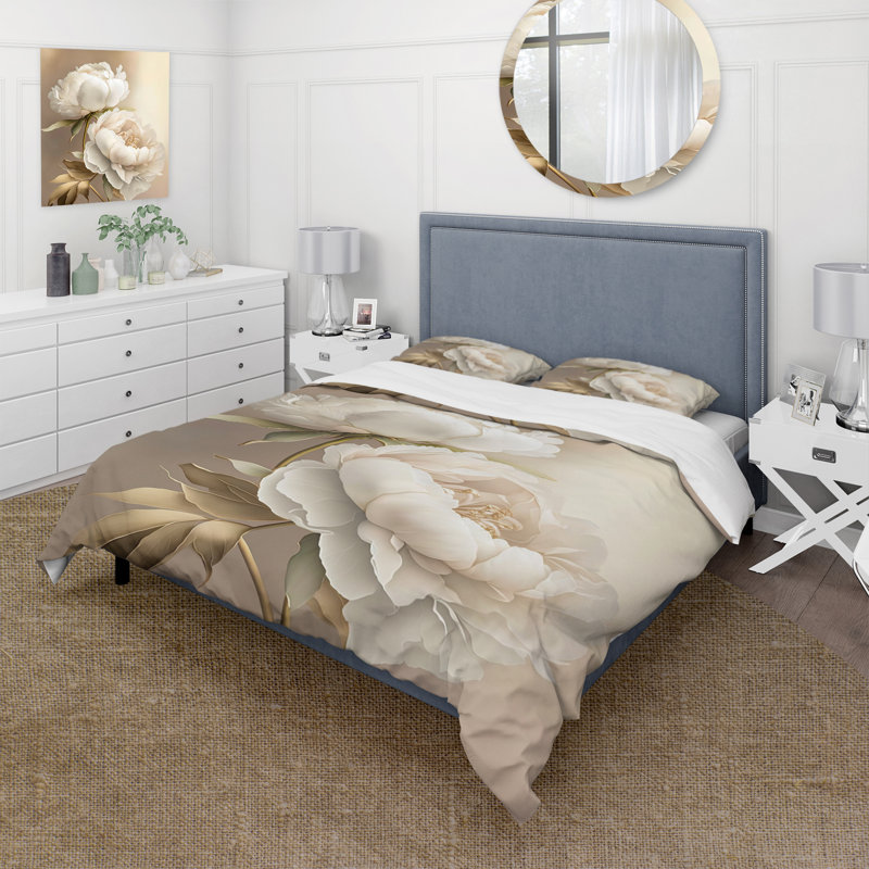 Ensemble de housse de couette en microfibre / polyester Peony Flower II Bedding
