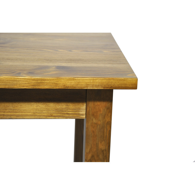 Brianne Pine Solid Wood Dining Table, 110cm H x 70cm W x 80cm L, Oak