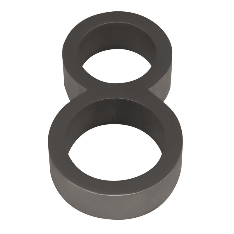 5" Floating Mount House Number, Satin Stainless Steel, 8