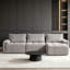 Canapé d'angle modulaire en lin gris en forme de L