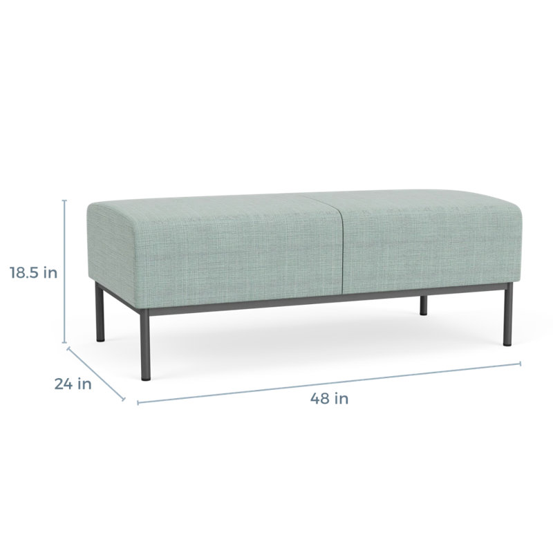 Banc de réception Darsey, Chambray écume de mer, Gris anthracite