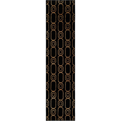 Contemporary Vincente Rug Black and Gold 