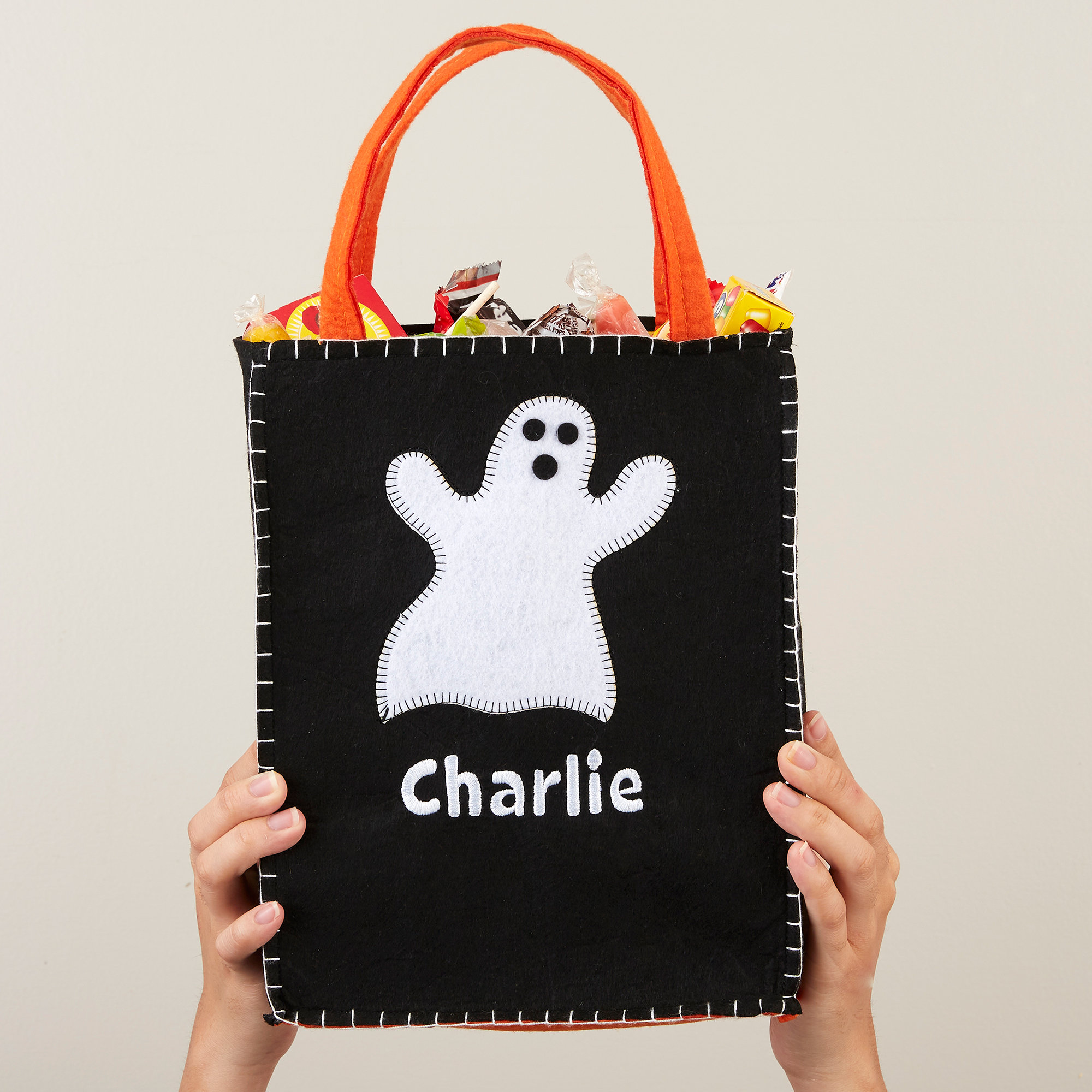 Personalization Mall Ghost Embroidered Felt Trick Or Treat Bag ...