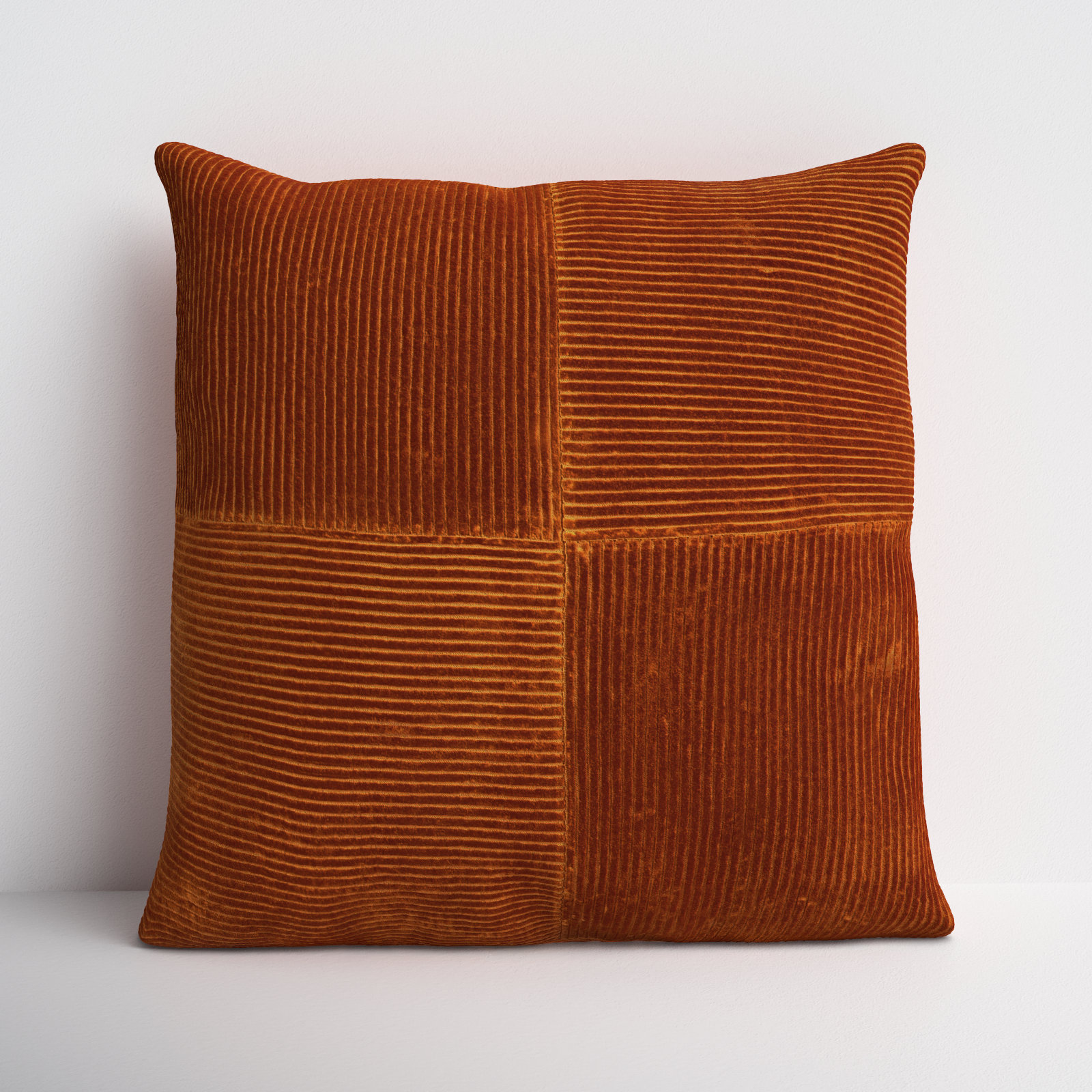 Selma Cotton Throw Pillow, 18" x 18", Brick Red