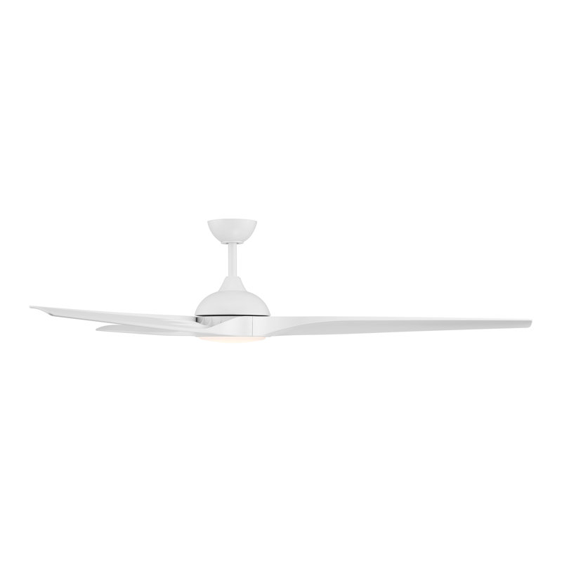 Ventilateur de plafond d'extérieur à DEL intégré blanc mat de 72 po avec 5 options de contrôle à taux variable et 7 options RVB Arcas, télécommande incluse