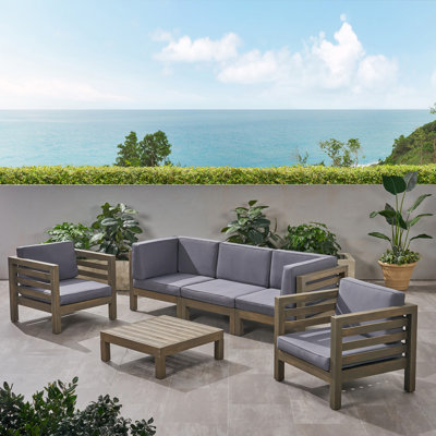 Maher Acacia 5 - Person Patio Conversation Set with Cushions