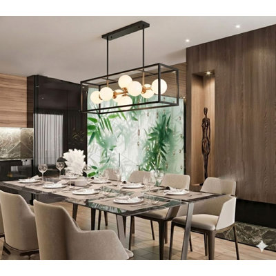 Edmondo Modern 8 Light Rectangular Chandelier