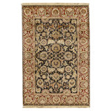 High-Quality Hand-Knotted Black And Red Area Rug