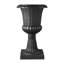 Ensemble de 2 pots de fleurs classiques en plastique noir en forme d'urne - 67 cm de hauteur, avec drainage, pour l'intérieur et l'extérieur, parfaits pour décorer une terrasse, un jardin ou un porche.