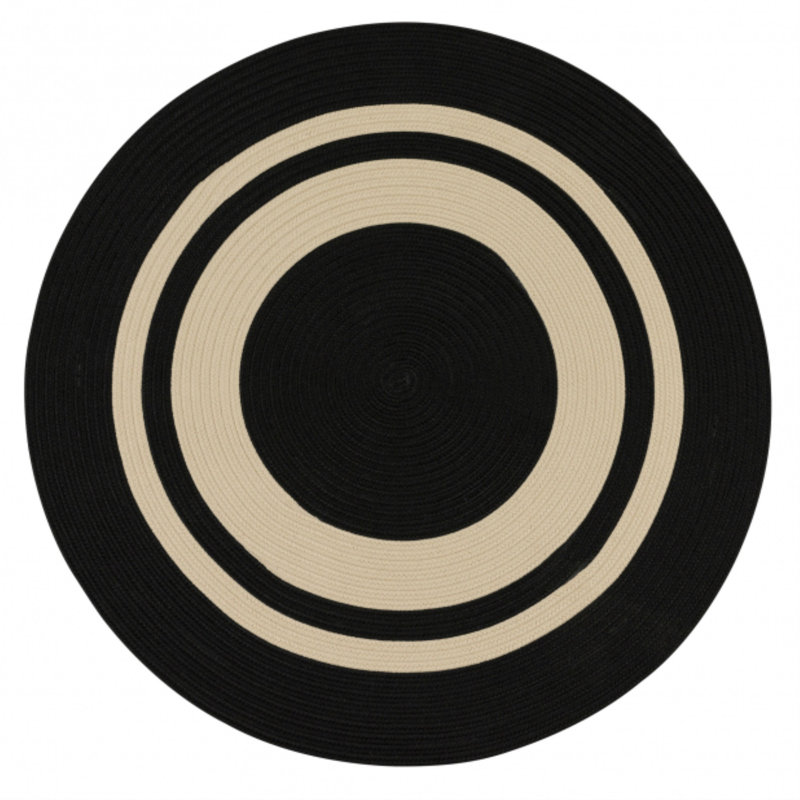 Tapis intérieur / extérieur Don - noir, Rond 8 pi