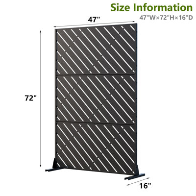 6 ft. H x 4 ft. W Metal Privacy Screen Set Of 2