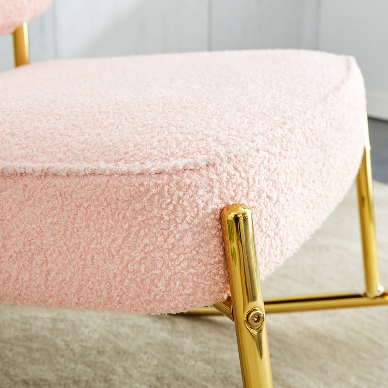 Ensemble de 2 chaises berçantes modernes en suède (ensemble de 2), Rose
