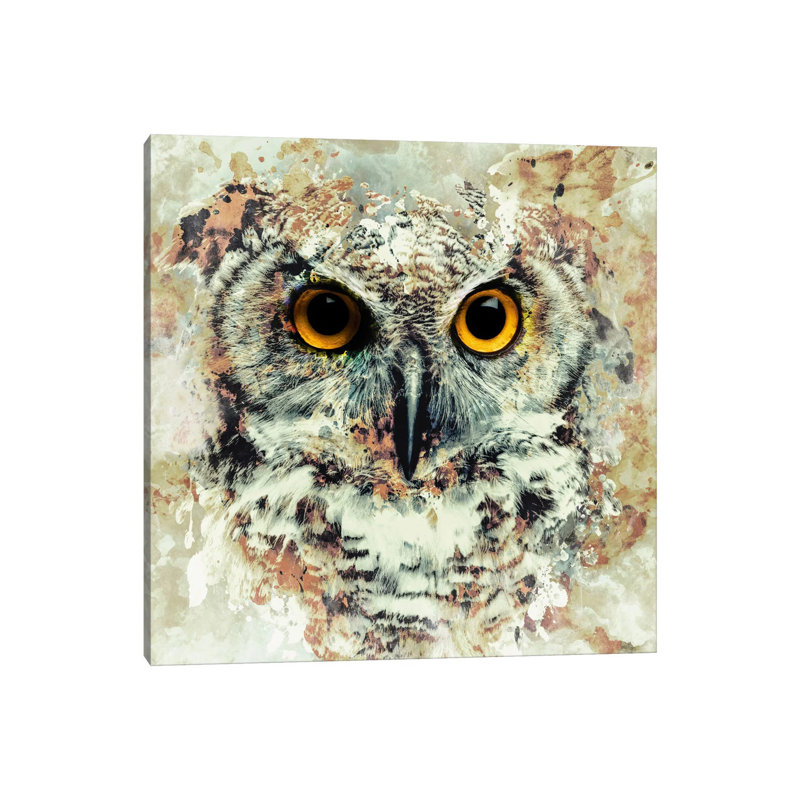 Owl II by Riza Peker - Wrapped Canvas Gallery-Wrapped Canvas Giclée, 45.72 cm H x 45.72 cm W x 3.175 cm D