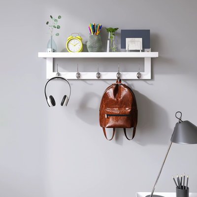 Aydian Solid Wood Wall 5 - Hook Wall Mounted Coat Rack